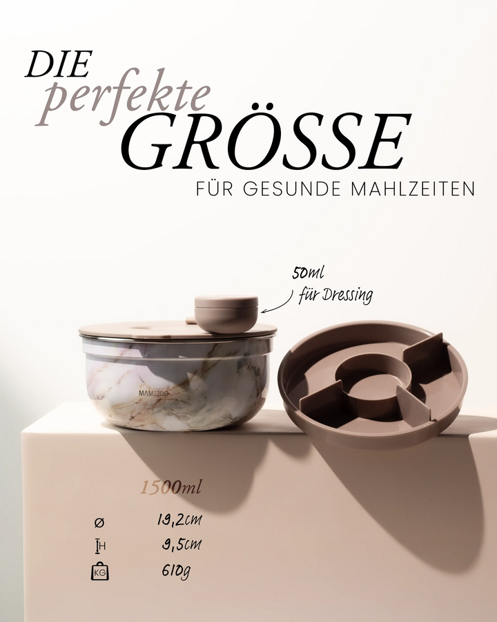 MAMEIDO Salatbox to go aus Edelstahl mit Fächern und Dressingbehälter
#farbe_taupe-grey