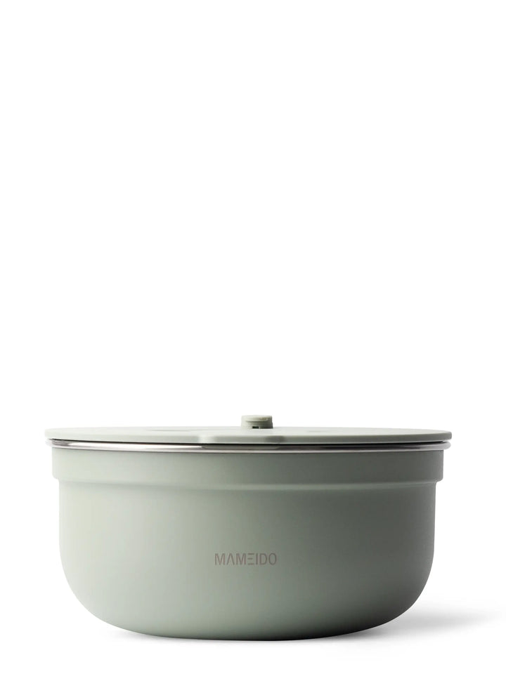 MAMEIDO Salatbox to-go mit 3 Trennfächern & Dressingcontainer #farbe_desert-sage