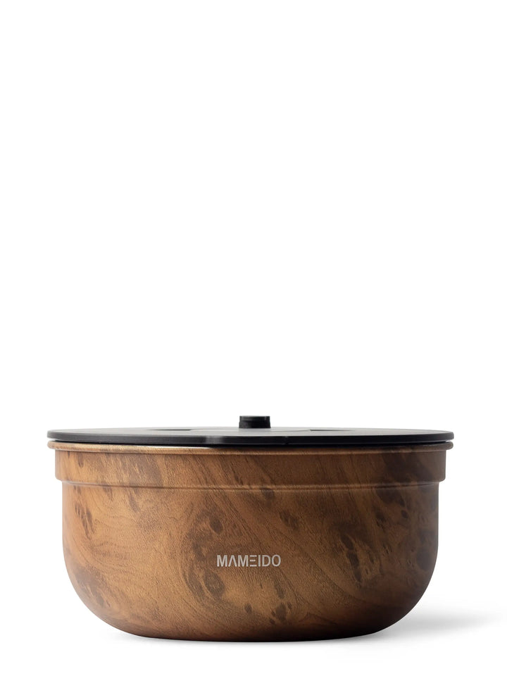 MAMEIDO Salatbox to-go mit 3 Trennfächern & Dressingcontainer #farbe_oak-wood