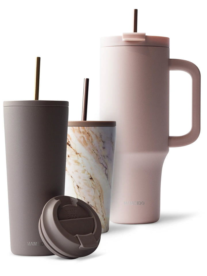 MAMEIDO Thermobecher mit Strohhalm 470 ml, 700 ml & 1,2 l MAMEIDO Thermobecher mit Strohhalm 470 ml, 700 ml & 1,2 l