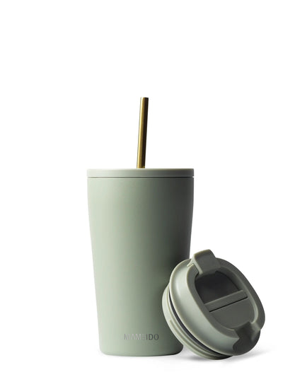 THERMOBECHER MIT STROHHALM in Desert Sage