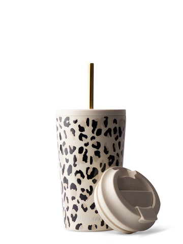 THERMOBECHER MIT STROHHALM in Ivory Trace