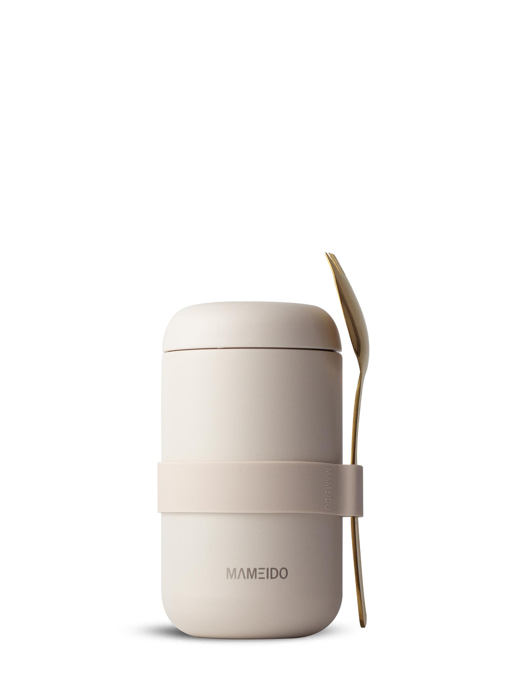 MAMEIDO Thermobehälter mit Gabel-Löffel-Kombination 500ml Ivory Beige #farbe_ivory-beige
