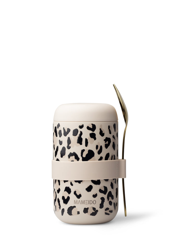 MAMEIDO Thermobehälter mit Gabel-Löffel-Kombination 500ml Ivory Trace #farbe_ivory-trace