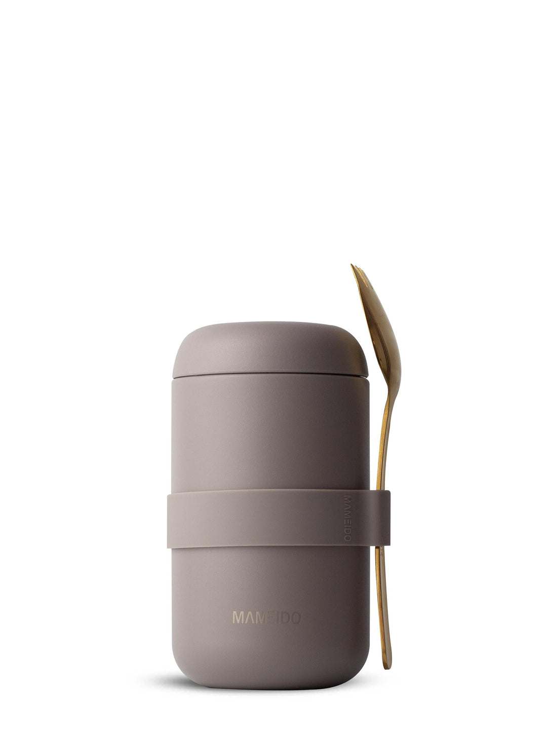 MAMEIDO Thermobehälter mit Gabel-Löffel-Kombination 500ml Taupe Grey #farbe_taupe-grey