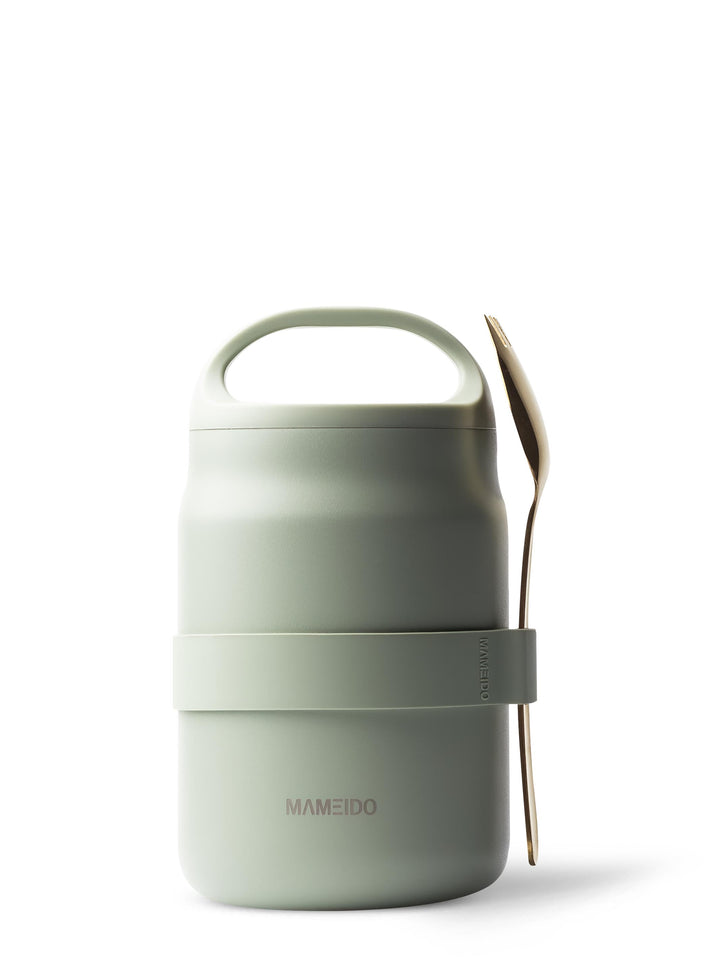 MAMEIDO Thermobehälter mit Gabel-Löffel-Kombination 800ml Desert Sage #farbe_desert-sage