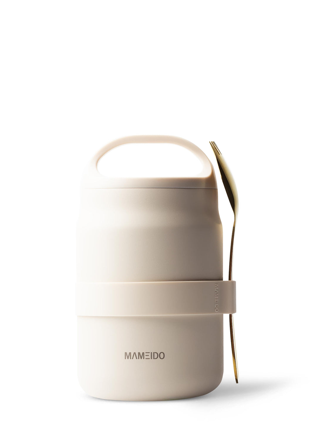 MAMEIDO Thermobehälter mit Gabel-Löffel-Kombination 800ml Ivory Beige #farbe_ivory-beige