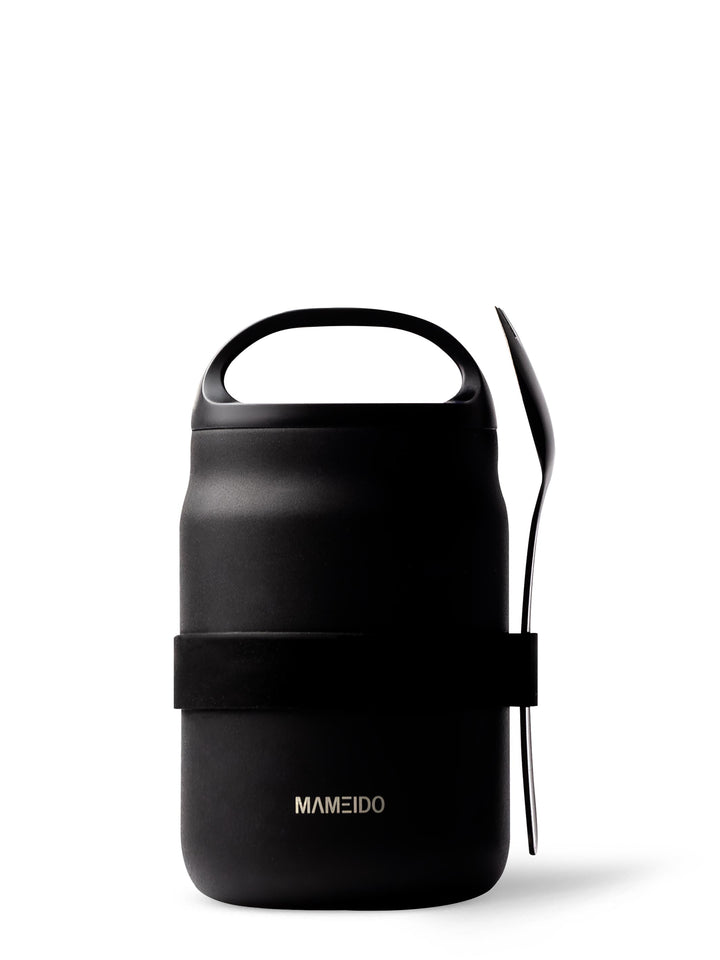 MAMEIDO Thermobehälter mit Gabel-Löffel-Kombination 800ml Rich Black #farbe_rich-black