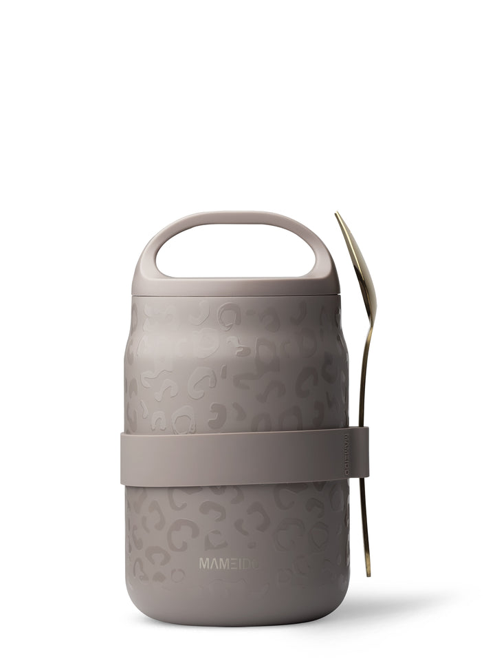 MAMEIDO Thermobehälter mit Gabel-Löffel-Kombination 800ml Sleek Leo #farbe_sleek-leo