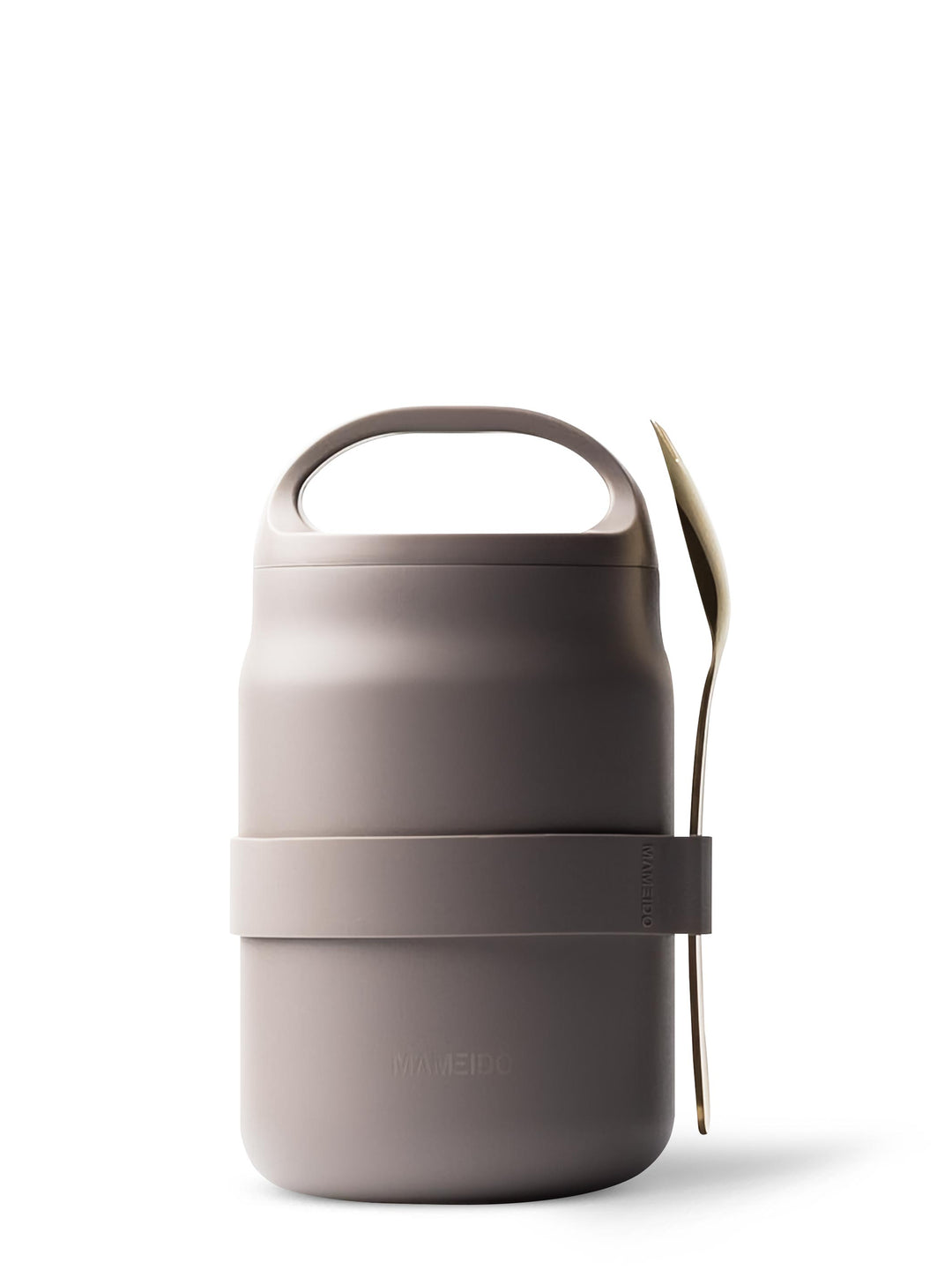 MAMEIDO Thermobehälter mit Gabel-Löffel-Kombination 800ml Taupe Grey #farbe_taupe-grey