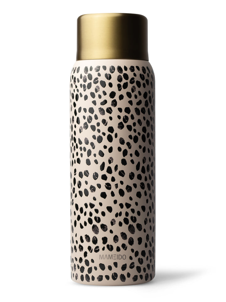 MAMEIDO Thermosflasche mit Druckknopf & Trinkbecher 1000ml in Almond Flakes #farbe_almond-flakes