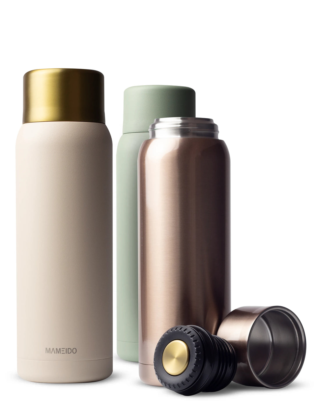 MAMEIDO Thermosflasche mit Druckknopf & Trinkbecher 1000ml
