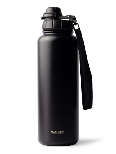 THERMOSFLASCHE MIT STROHHALM in Rich Black
