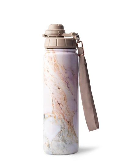 THERMOSFLASCHE MIT STROHHALM in Pearl Marble