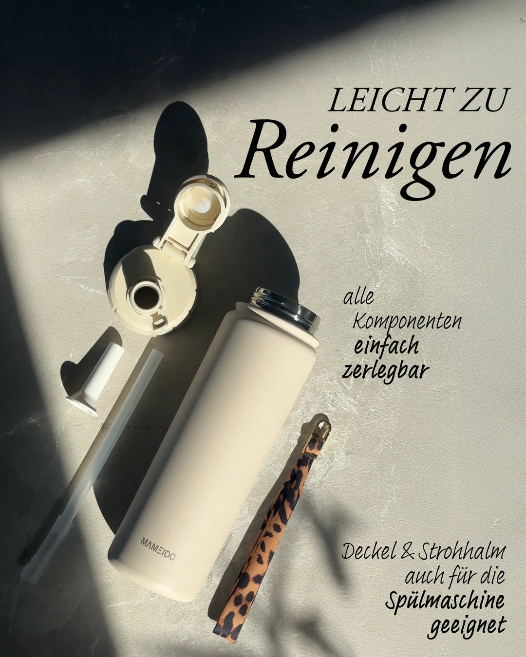 MAMEIDO Thermosflasche mit Strohhalm auslaufsicher bpa frei #farbe_dusty-glam