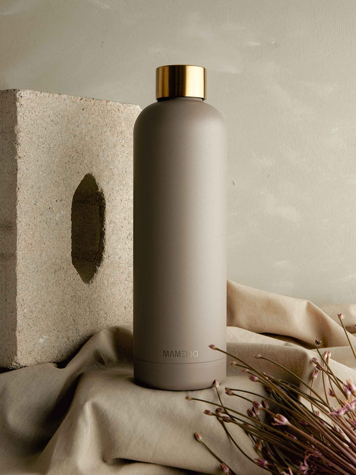 MAMEIDO Thermosflasche Taupe Grey Gold #farbe_taupe-grey-gold