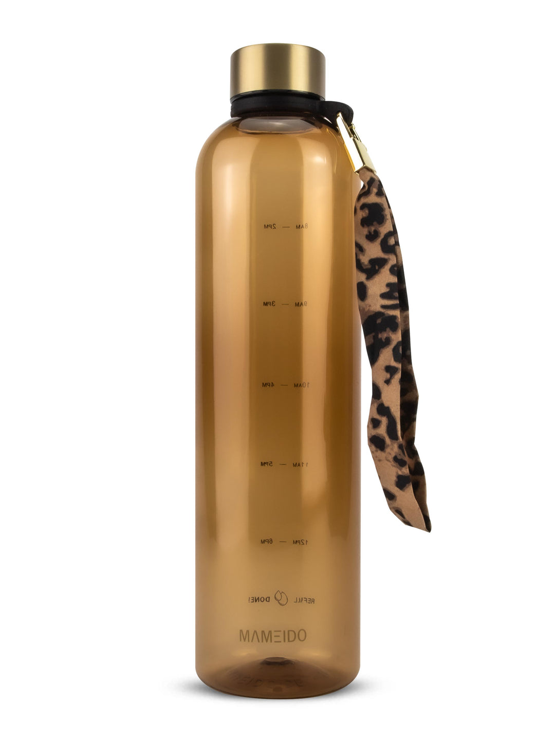 MAMEIDO Trinkflasche 1l mit Zeitmarkierung Amber Gold #farbe_amber-gold