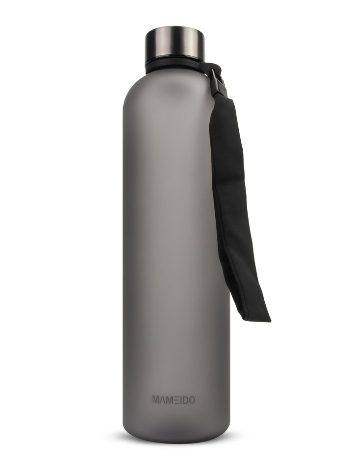 MAMEIDO Trinkflasche 1l mit Zeitmarkierung Carbon Grey #farbe_carbon-grey