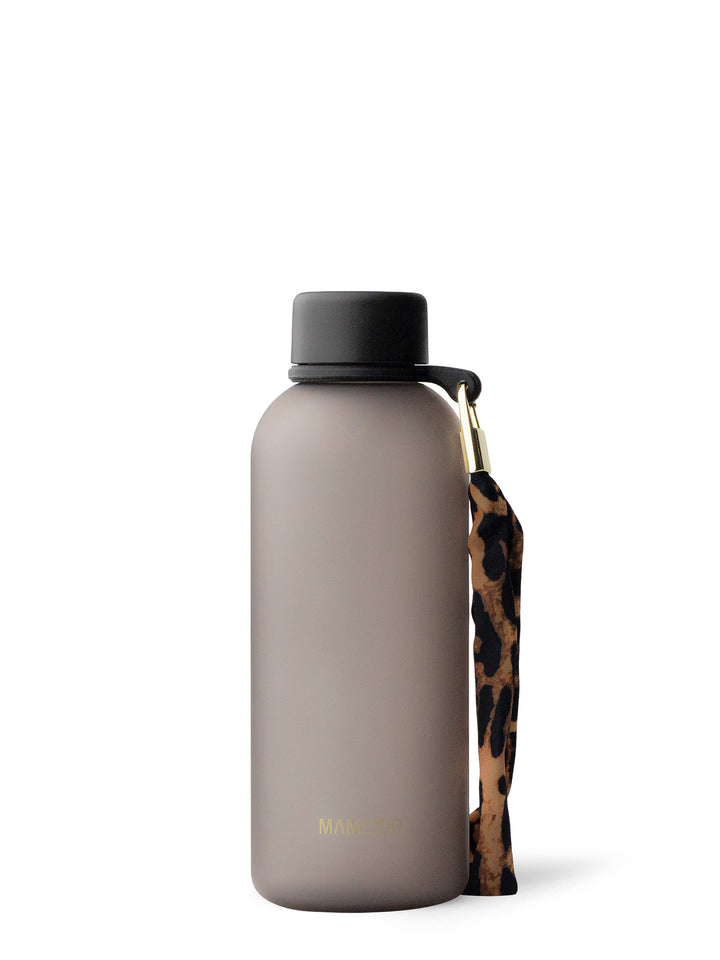 MAMEIDO Trinkflasche 600ml mit Zeitmarkierung Urban Taupe #farbe_urban-taupe