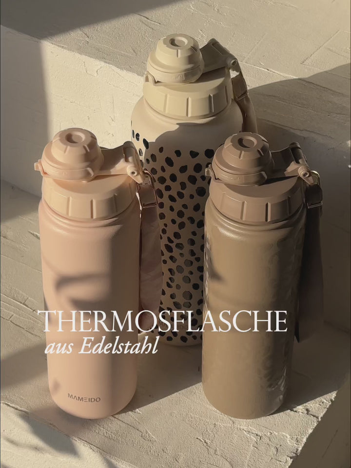 MAMEIDO Thermosflasche mit Strohhalm auslaufsicher bpa frei #farbe_dusty-glam